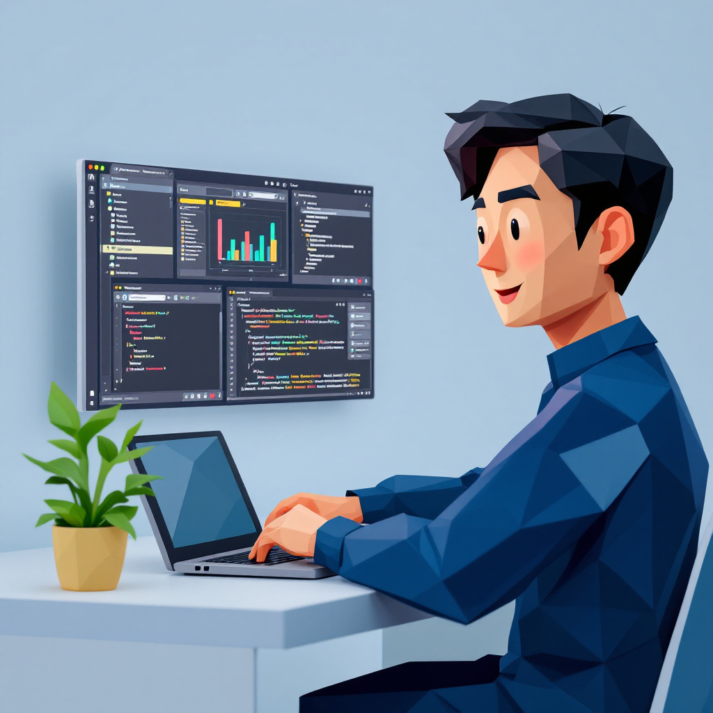 DevSecOpsエンジニアのキャラクターイラスト
